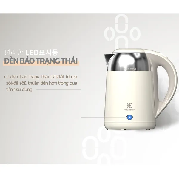 Ấm Siêu Tốc Hawonkoo KEH-181 1.8 Lít