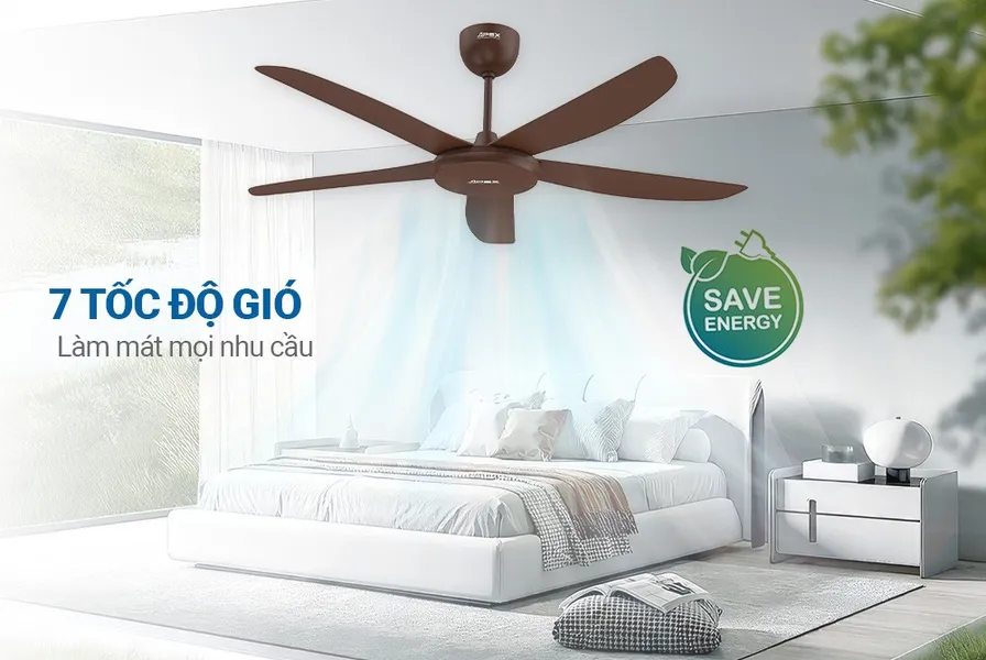 Quạt Trần 5 Cánh Sunhouse Apex APF7665B 50W