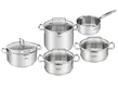 Bộ 5 Nồi Inox Cao Cấp Tefal Duetto Plus, Gồm Quánh 16cm/Nồi 18cm/Nồi 20/Nồi 22cm/Nồi 24cm