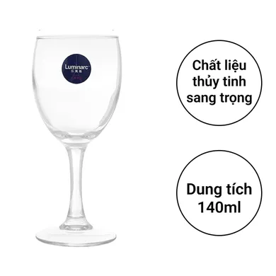 Ly Rượu Vang Thủy Tinh Luminarc Elegance 140ml