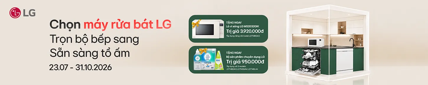 Chọn Máy Rửa Bát LG - Tặng Lò Vi Sóng
