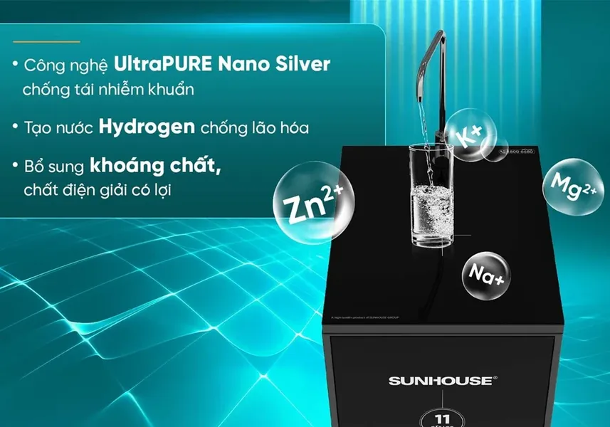Máy Lọc Nước RO Hydrogen Sunhouse UltraPURE 11 lõi SHA8820KL