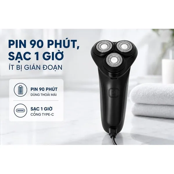 Máy Cạo Râu Điện Flyco FS903VN Màu Đen