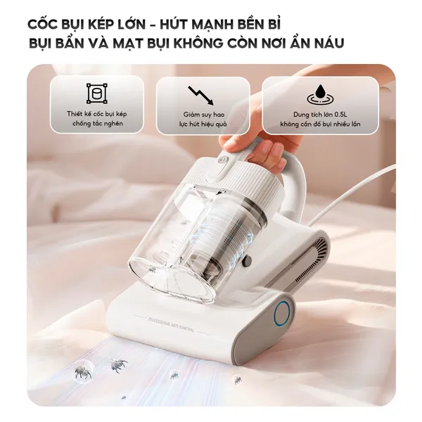 Máy Hút Bụi Đệm Giường Aqua ASM-Y201(W) - Màu Trắng