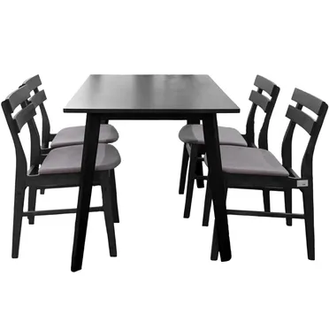 Bộ Bàn ăn Fiesta WM1781A-DT5 + 4 Ghế ăn Delvin WM1968-DC Nâu