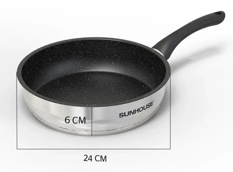 Chảo Inox 5 Đáy Sunhouse IN24M4