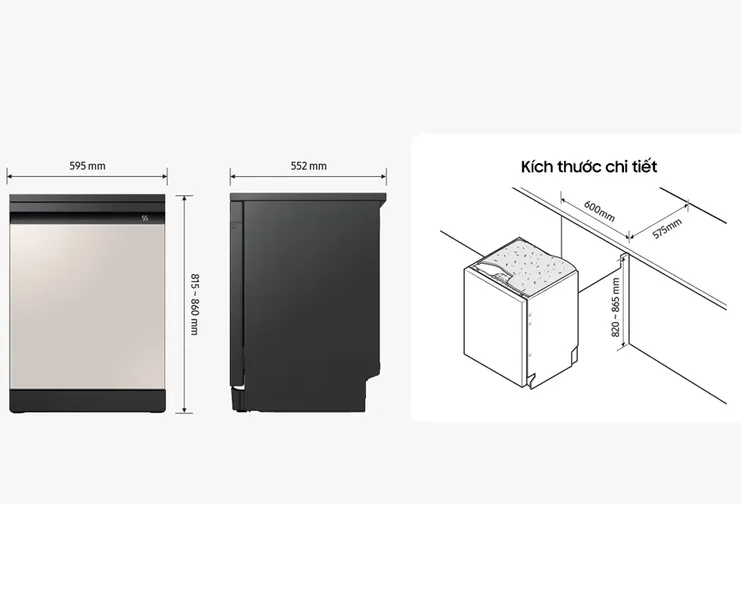 Máy Rửa Chén Bespoke Samsung DW60CB750FAPSV - Xuất Xứ Thái Lan