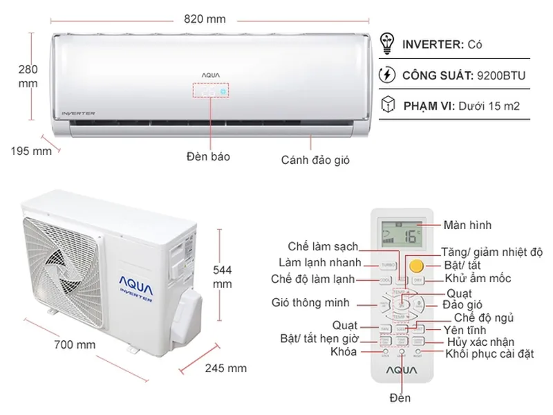 Máy lạnh Aqua Inverter 1 Hp AQA-KCRV10TH