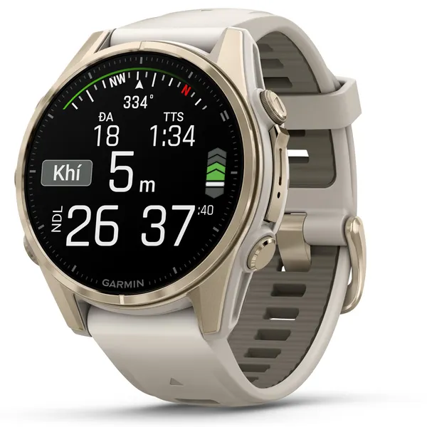 Garmin Fenix 8 43mm Viền Thép Không Gỉ Dây Silicone