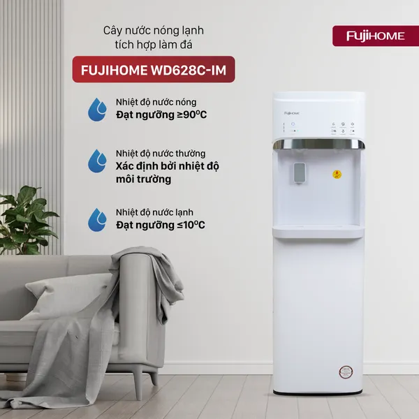Cây Nước Nóng Lạnh Bình Âm Kèm Chức Năng Làm Đá Fujihome WD628C-IM