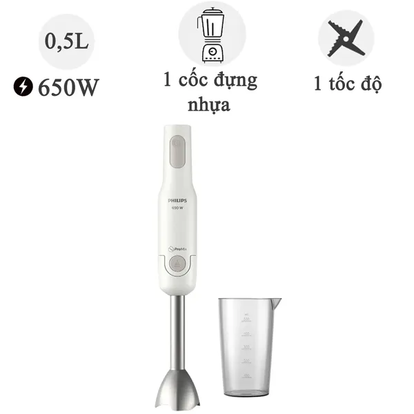 Máy xay sinh tố cầm tay Philips HR2534/00 650W