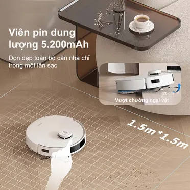 Robot Hút Bụi Thông Minh Ecovacs T30e Pro Omni Màu Trắng 12