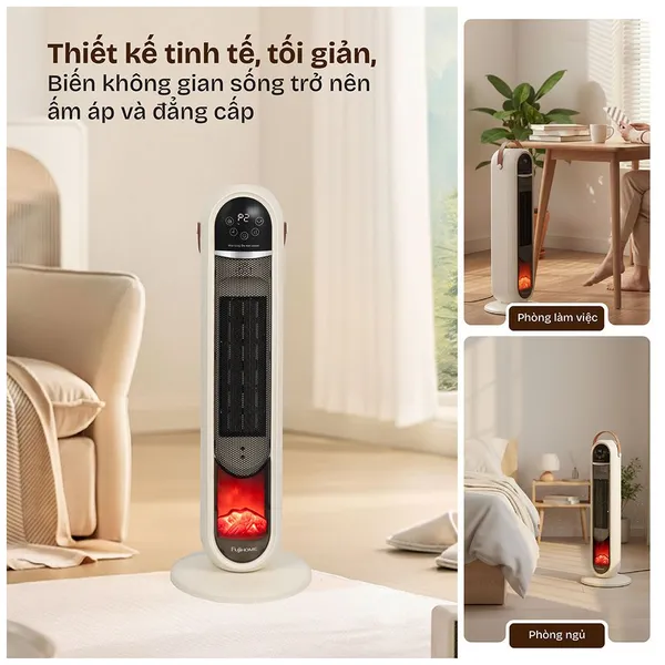 Quạt Sưởi Gốm Điều Khiển Bằng Giọng Nói Fujihome FH202