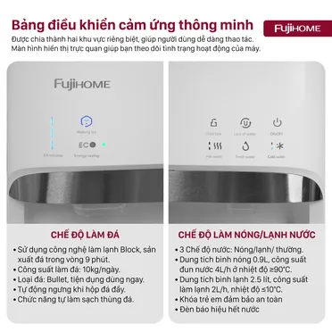 Cây Nước Nóng Lạnh Bình Âm Kèm Chức Năng Làm Đá Fujihome WD628C-IM 4