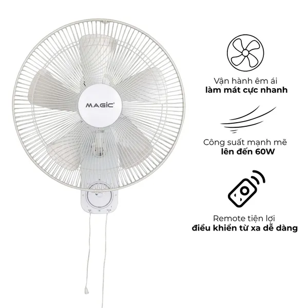 Quạt Treo Tường Có Điều Khiển Từ Xa Magic Eco A-258