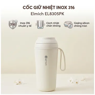 Cốc Giữ Nhiệt Inox 316 Elmich EL8305WH 450ml 5