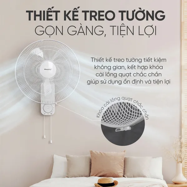 Quạt Treo Tường Có Điều Khiển Từ Xa Magic Eco A-258
