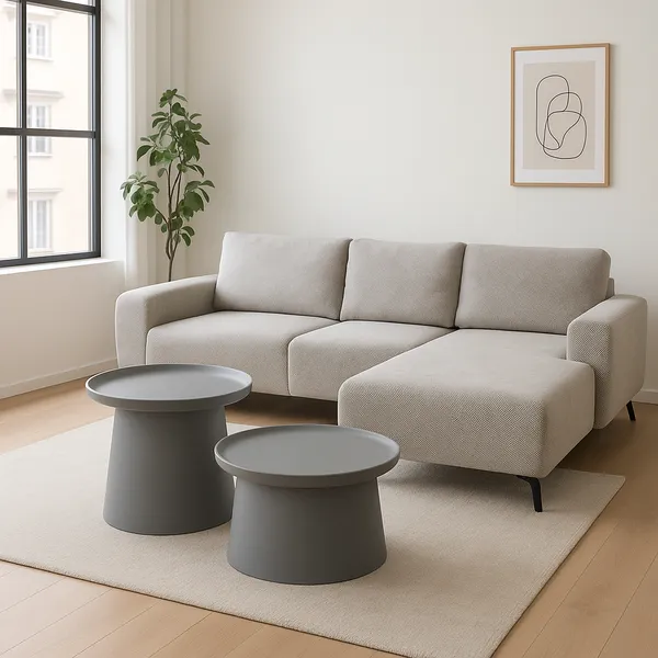 Bộ Bàn Coffee 299-4 70cm Xám + Bàn Coffee 299S-4 50cm Xám