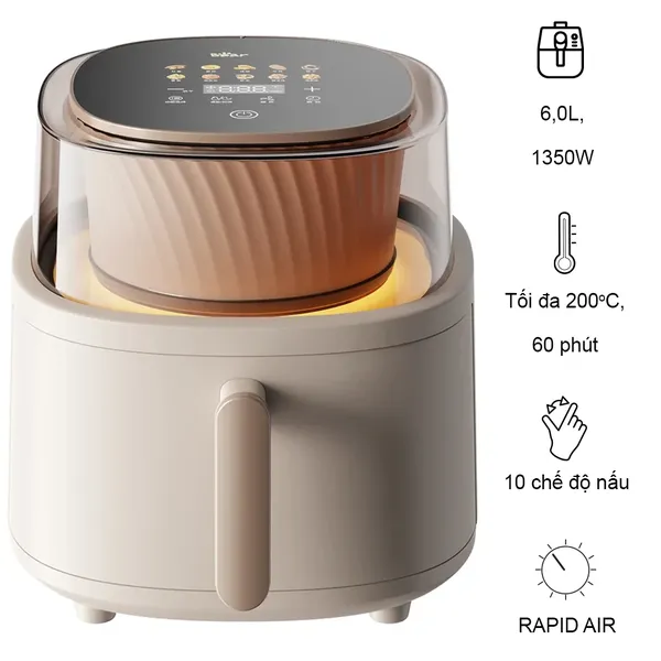 Nồi Chiên Không Dầu Bear QZG-F15G1 6.0 Lít
