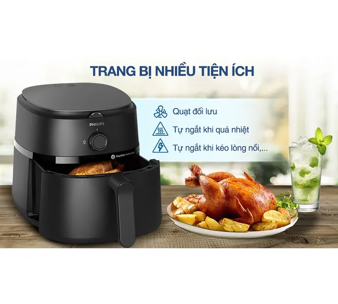 Nồi Chiên Không Dầu Philips NA130/00 6.2 Lít