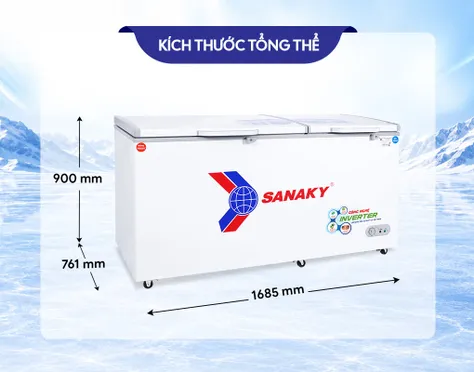 Tủ Đông Mát Sanaky Inverter 485 Lít VH-6699W3 1