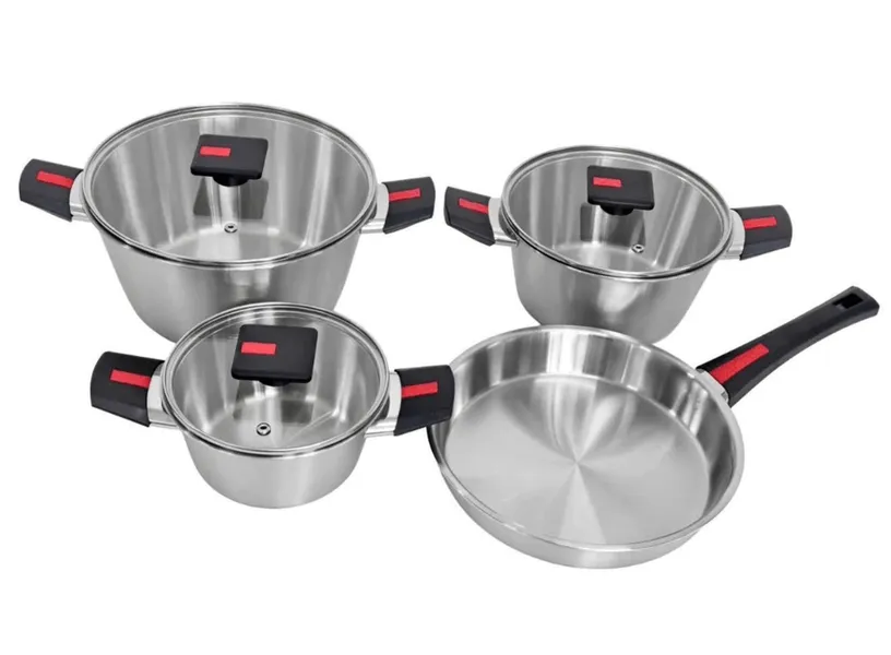 Bộ Nồi Chảo Inox KimsCook Next Style 7 Món FS-NI-07-07-01