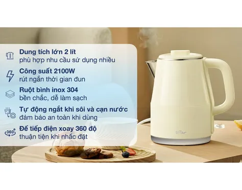 Bình Đun Siêu Tốc Bear KE-5H20B16 2.0 Lít 1