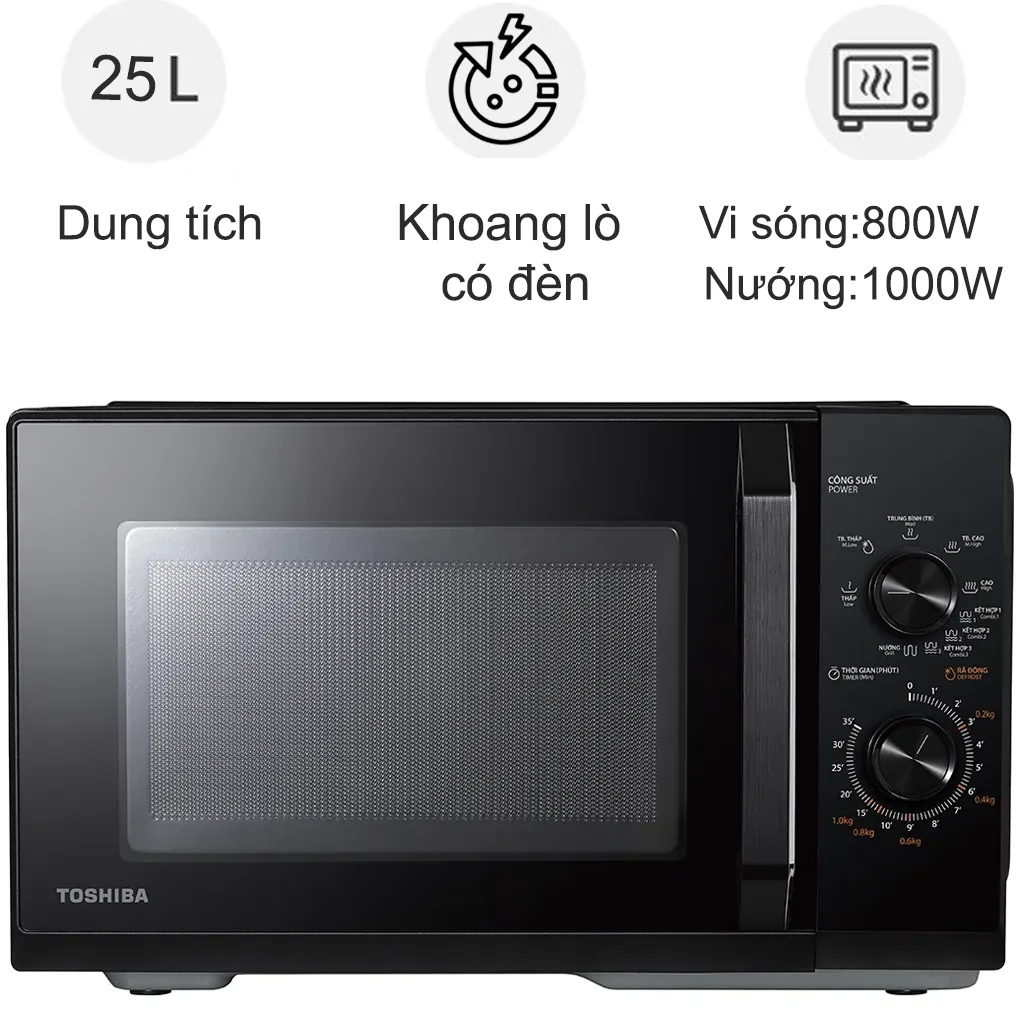 L&ograve; Vi S&oacute;ng C&oacute; Nướng MW3-MG25PE(BK) 25 L&iacute;t