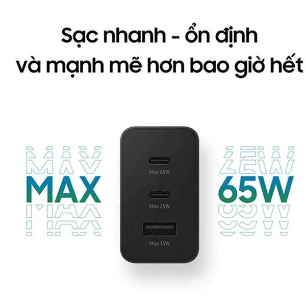 Củ Sạc Samsung 3 cổng 65W T6530