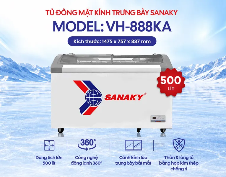 Tủ Đông Sanaky 500 Lít VH-888KA