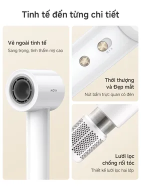 Máy Sấy Tóc Tốc Độ Cao Mova Turbo Màu Xám 10
