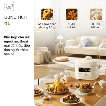 Nồi Áp Suất Điện Đa Năng Olivo PC40 4 Lít 10