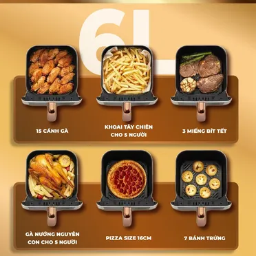 Nồi Chiên Không Dầu Masuto MSChef 6.0 Lít 5