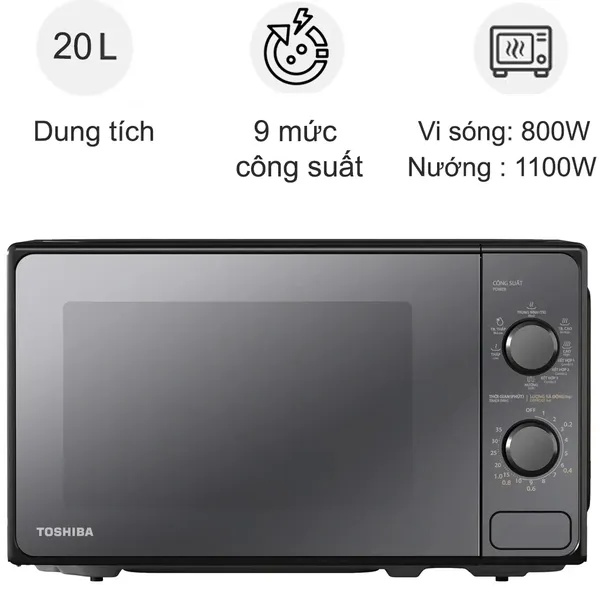 Lò Vi Sóng Kết Hợp Nướng Toshiba MM2-MG20PE(BM)VN 20 Lít - Xuất Xứ Thái Lan
