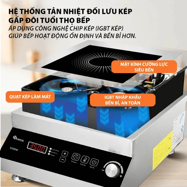 Bếp Từ Đơn Công Nghiệp Sowun SW 1235 3500W
