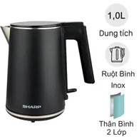 Bình đun siêu tốc 1 lít Sharp EKJ-10DVPS-BK