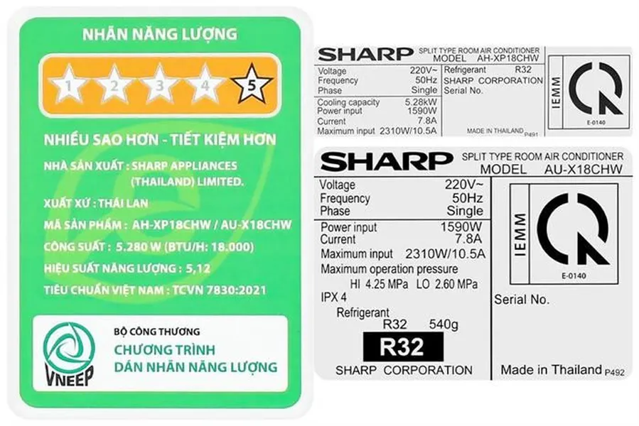 Máy Lạnh Sharp Inverter 2 Hp AH-XP18CHW