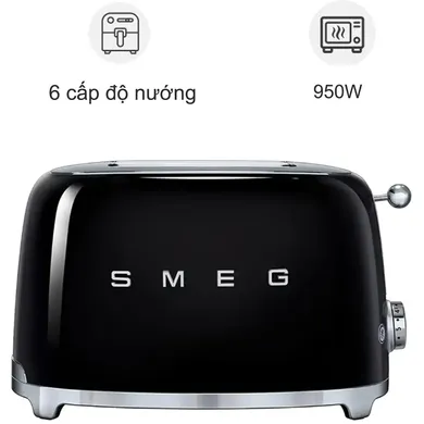 Máy nướng bánh mì Smeg TSF01BLEU, Màu đen