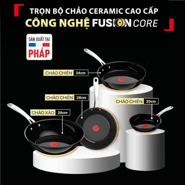 Chảo Chiên Ceramic Cao Cấp Tefal EXCELLENCE+ CERAMIC G2150202 20cm 3