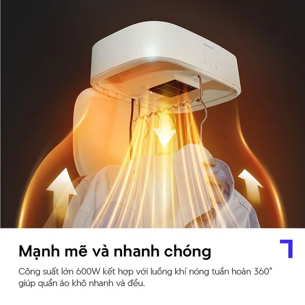 Tủ Sấy Quần Áo Gấp Gọn Lock&Lock END112IVY 600W