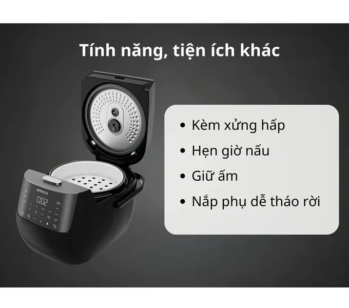 Nồi Cơm Điện Tử Hitachi RZ-S18VN-BK 1.8 Lít