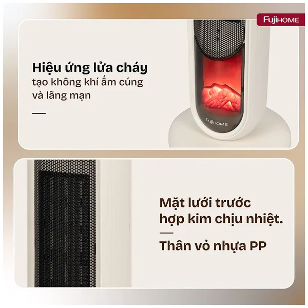 Quạt Sưởi Gốm Điều Khiển Bằng Giọng Nói Fujihome FH202