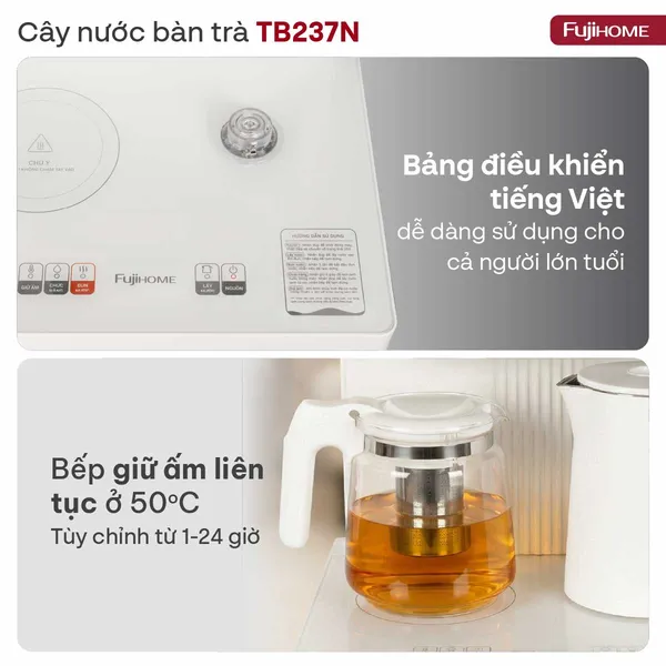 Cây Nước Nóng Lạnh Kết Hợp Bàn Pha Trà Cafe Fujihome TB237N