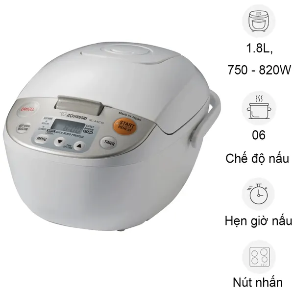 Nồi Cơm Điện Zojirushi NL-AAQ18 1.8 Lít - Xuất Xứ Nhật Bản