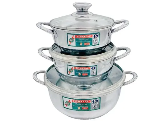 Bộ Nồi Bầu Inox 430 Đáy Từ TF03