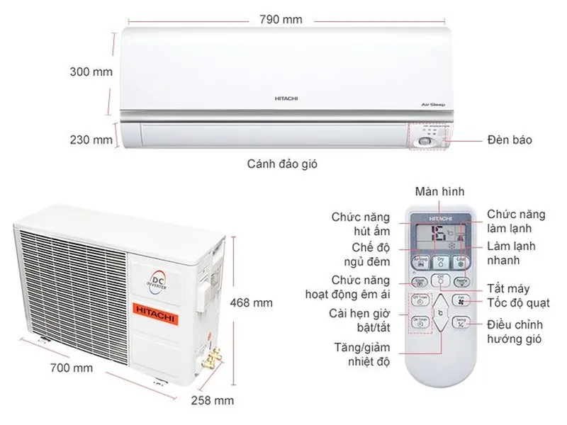 Máy lạnh Hitachi Inverter 1 Hp RAS-SD10CD/RAC-SX10CD (W)