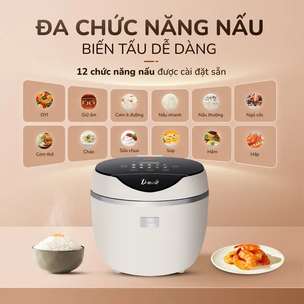 Nồi Cơm Điện Tử Unie URC612 1.2 Lít