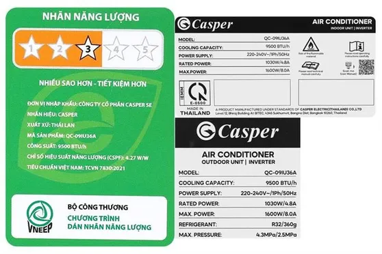 Máy Lạnh Casper Inverter 1 Hp QC-09IU36A 5