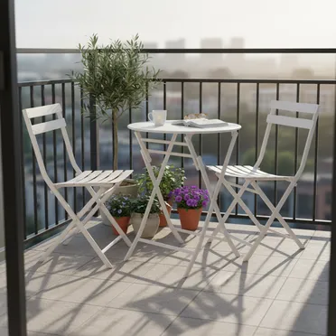 Bộ Bàn Xếp Garden ECOMTC Trắng