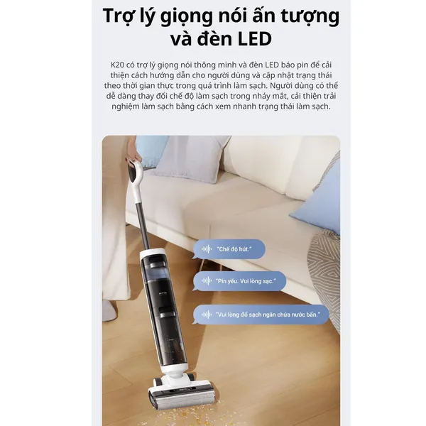Máy Hút Bụi Lau Sàn Khô Và Ướt Đa Năng Dreame Mova K20